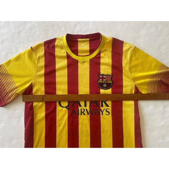 Mens FC Barcelona SOCCER FCB Jersey Qatar Airways Red Yellow Size Medium‎ - Picture 3 of 9
